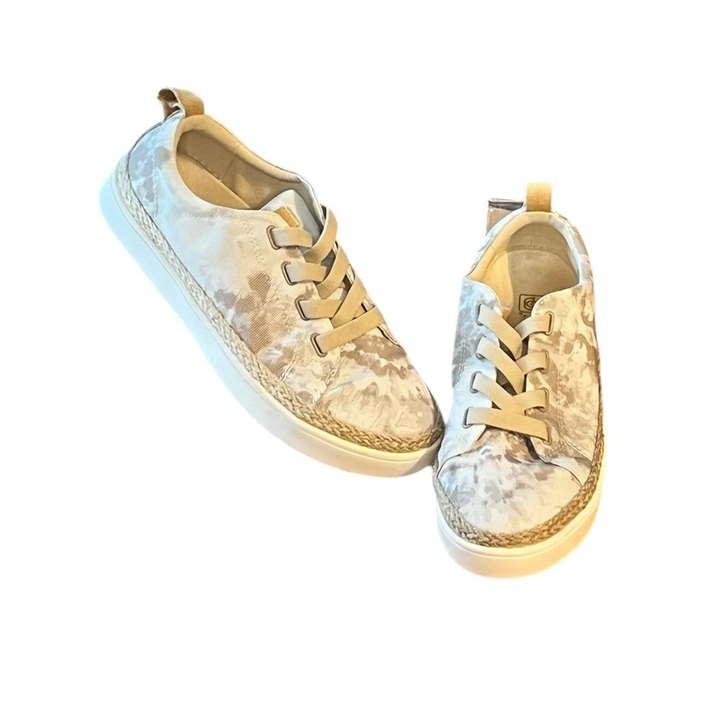 Spenco Malibu 21 Slip On Comfort‎ Sneakers Gray Tie Dye Canvas No Tie 8.5D